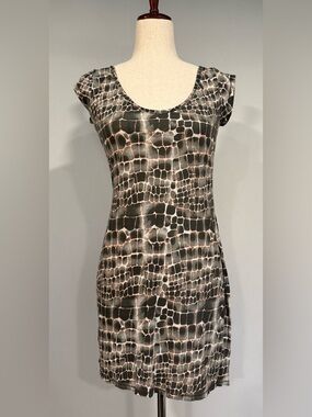Victoria’s Secret Vintage Beach Tee’s Black Faux Croc Print Dress/Swim Cover Up